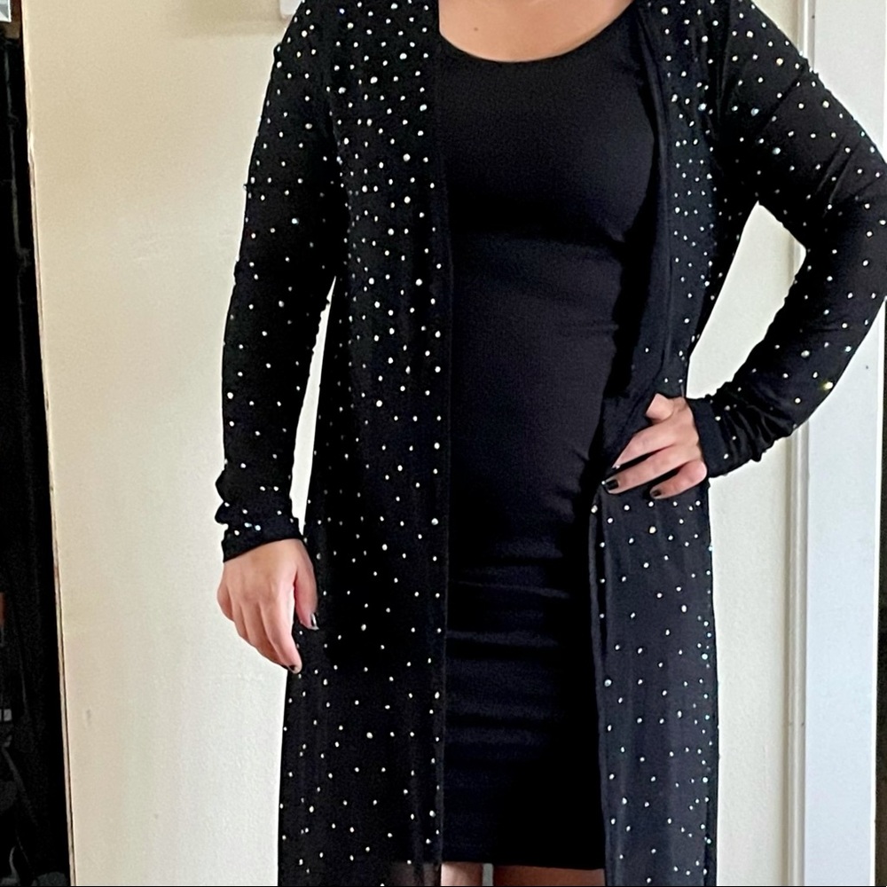 Floor length chiffon duster